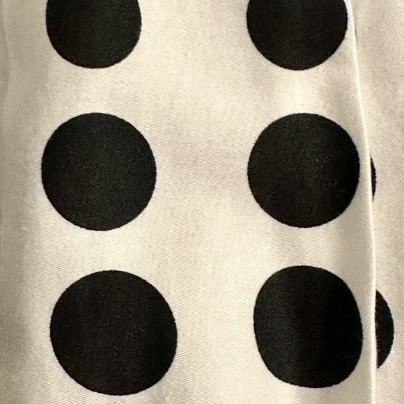 SOLD Cato Black and White Polka Dot Knee Length Skirt. A-Line & 100% Cotton. - Picture 3 of 9